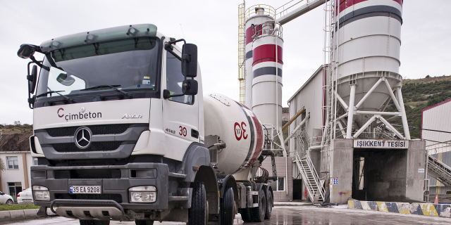 Ready-mix concrete truck at Isikkent, Turkey